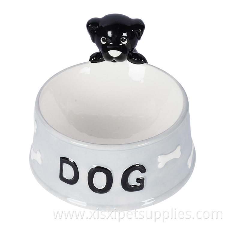 Custom Logo Printed Wholesale Porcelain Ceramic Pet Feeder Dog Bowl